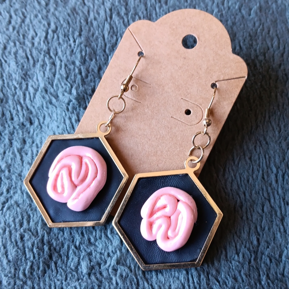 "Piece of mind" dangle polymer earrings